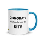 The Tractor Mugs Store Blue Congrats You Finally Sold The Site | Mug with Color Inside Quality Farmers Merch