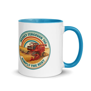 The Tractor Mugs Store Blue Massey Ferguson 760 Massey Ferguson 760 SIMPLY THE BEST | Mug with Colour Inside Quality Farmers Merch