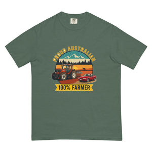 The Tractor Mugs Store Blue Spruce FIATAGRI F130 PROUD AUSTRALIAN 100% FARMER Outdoor | Unisex Premium T-shirt Quality Farmers Merch