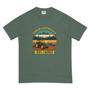 The Tractor Mugs Store Blue Spruce John Deere 3350 PROUD AUSTRALIAN 100% FARMER Outdoor | Unisex Premium T-shirt Quality Farmers Merch