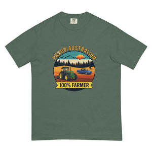 The Tractor Mugs Store Blue Spruce John Deere 3350 PROUD AUSTRALIAN 100% FARMER Outdoor | Unisex Premium T-shirt Quality Farmers Merch