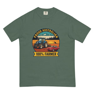 The Tractor Mugs Store Blue Spruce New Holland T7.225 PROUD AUSTRALIAN 100% FARMER Outdoor | Unisex Premium T-shirt Quality Farmers Merch