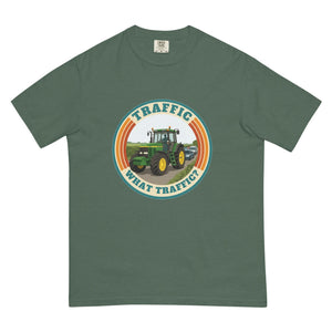 The Tractor Mugs Store Blue Spruce / S John Deere 7810 TRAFFIC WHAT TRAFFIC? Retro | Unisex Premium T-shirt Quality Farmers Merch