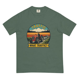 The Tractor Mugs Store Blue Spruce / S Massey Ferguson 35X TRAFFIC WHAT TRAFFIC? Outdoor | Unisex Premium T-shirt Quality Farmers Merch