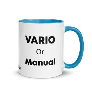 The Tractor Mugs Store Blue Vario or Manual | Mug with Color Inside Quality Farmers Merch