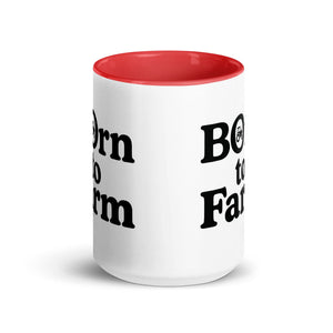 The Tractor Mugs Store Born to Farm | Mug with Color Inside Quality Farmers Merch