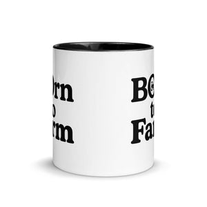 The Tractor Mugs Store Born to Farm | Mug with Color Inside Quality Farmers Merch