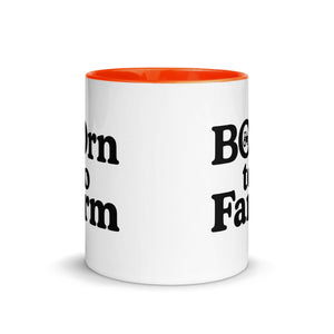 The Tractor Mugs Store Born to Farm | Mug with Color Inside Quality Farmers Merch