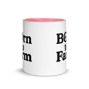 The Tractor Mugs Store Born to Farm | Mug with Color Inside Quality Farmers Merch