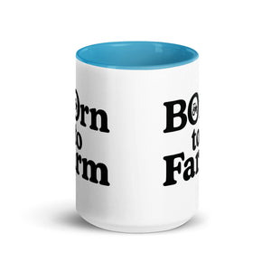 The Tractor Mugs Store Born to Farm | Mug with Color Inside Quality Farmers Merch