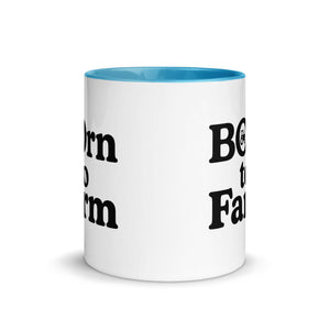 The Tractor Mugs Store Born to Farm | Mug with Color Inside Quality Farmers Merch