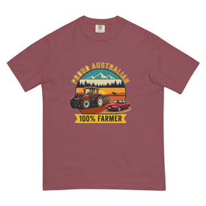 The Tractor Mugs Store Brick FIATAGRI F130 PROUD AUSTRALIAN 100% FARMER Outdoor | Unisex Premium T-shirt Quality Farmers Merch