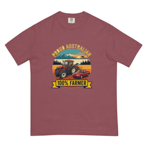 The Tractor Mugs Store Brick FIATAGRI F140 PROUD AUSTRALIAN 100% FARMER Outdoor | Unisex Premium T-shirt Quality Farmers Merch