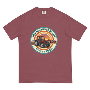 The Tractor Mugs Store Brick FIATAGRI F140 PROUD AUSTRALIAN 100% FARMER Retro | Unisex Premium T-shirt Quality Farmers Merch