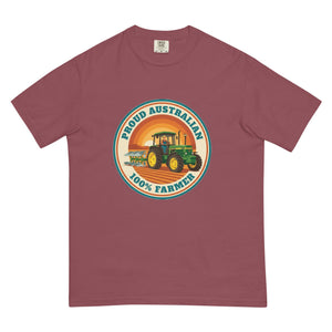 The Tractor Mugs Store Brick John Deere 3350 4WD PROUD AUSTRALIAN 100% FARMER Retro | Unisex Premium T-shirt Quality Farmers Merch