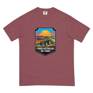 The Tractor Mugs Store Brick John Deere 3350 PROUD AUSTRALIAN 100% FARMER Bright | Unisex Premium T-shirt Quality Farmers Merch