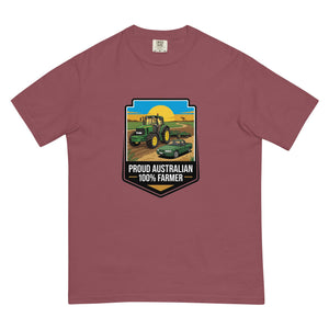 The Tractor Mugs Store Brick John Deere 6930 PROUD AUSTRALIAN 100% FARMER Bright | Unisex Premium T-shirt Quality Farmers Merch