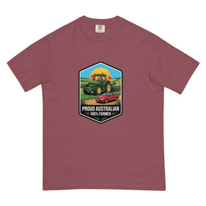 The Tractor Mugs Store Brick John Deere 7810 PROUD AUSTRALIAN 100% FARMER Bright | Unisex Premium T-shirt Quality Farmers Merch