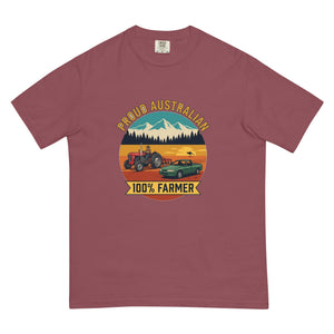 The Tractor Mugs Store Brick Massey Ferguson 35X PROUD AUSTRALIAN 100% FARMER Outdoor | Unisex Premium T-shirt Quality Farmers Merch