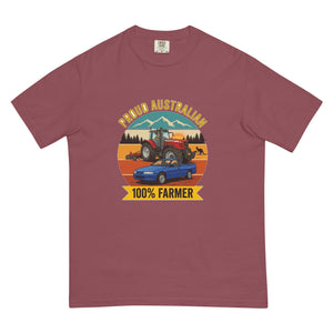 The Tractor Mugs Store Brick Massey Ferguson 6480 PROUD AUSTRALIAN 100% FARMER Outdoor | Unisex Premium T-shirt Quality Farmers Merch