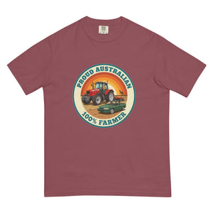 The Tractor Mugs Store Brick Massey Ferguson 6480 PROUD AUSTRALIAN 100% FARMER Retro | Unisex Premium T-shirt Quality Farmers Merch