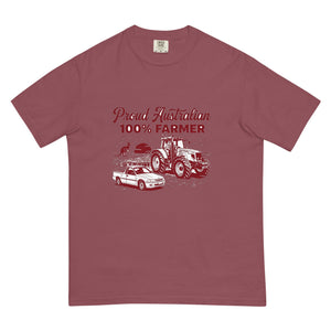 The Tractor Mugs Store Brick Massey Ferguson 6480 PROUD AUSTRALIAN 100% FARMER Two Tone | Unisex Premium T-shirt Quality Farmers Merch