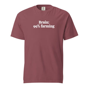 The Tractor Mugs Store Brick / S Brain: 99% Farming | Unisex Premium T-shirt Quality Farmers Merch