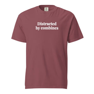 The Tractor Mugs Store Brick / S Distracted by Combines | Unisex Premium T-shirt Quality Farmers Merch