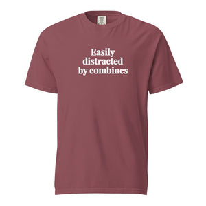 The Tractor Mugs Store Brick / S Easily Distracted By Combines | Unisex Premium T-shirt Quality Farmers Merch