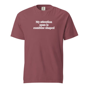 The Tractor Mugs Store Brick / S My Attention Span Is Combine Shaped | Unisex Premium T-shirt Quality Farmers Merch