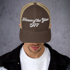The Tractor Mugs Store Brown/ Khaki Farmer of The Year 1977 | Retro 70's Trucker Cap Quality Farmers Merch