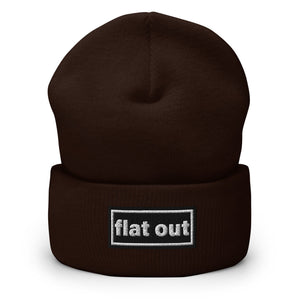 The Tractor Mugs Store Brown OASIS Style 'Flat Out' | Cuffed Beanie Quality Farmers Merch