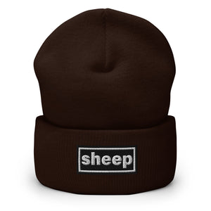 The Tractor Mugs Store Brown OASIS Style 'Sheep' | Cuffed Beanie Quality Farmers Merch