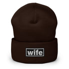 The Tractor Mugs Store Brown OASIS Style 'Wife' | Cuffed Beanie Quality Farmers Merch