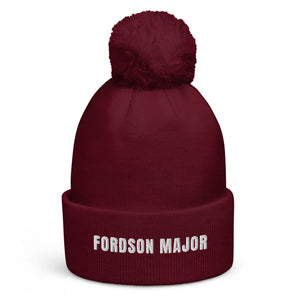 The Tractor Mugs Store Burgundy Fordson Major | Pom-Pom Beanie Quality Farmers Merch