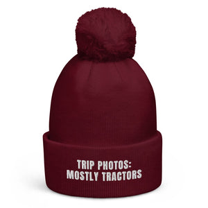 The Tractor Mugs Store Burgundy Trip Photos: Mostly Tractors | Pom-Pom Beanie Quality Farmers Merch
