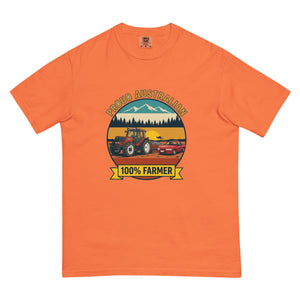 The Tractor Mugs Store Burnt Orange FIATAGRI F130 PROUD AUSTRALIAN 100% FARMER Outdoor | Unisex Premium T-shirt Quality Farmers Merch