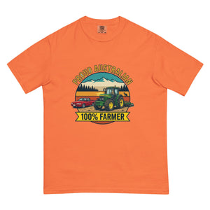 The Tractor Mugs Store Burnt Orange John Deere 7810 PROUD AUSTRALIAN 100% FARMER Outdoor | Unisex Premium T-shirt Quality Farmers Merch