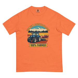The Tractor Mugs Store Burnt Orange New Holland T7.225 PROUD AUSTRALIAN 100% FARMER Outdoor | Unisex Premium T-shirt Quality Farmers Merch