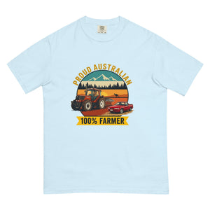 The Tractor Mugs Store Chambray FIATAGRI F130 PROUD AUSTRALIAN 100% FARMER Outdoor | Unisex Premium T-shirt Quality Farmers Merch