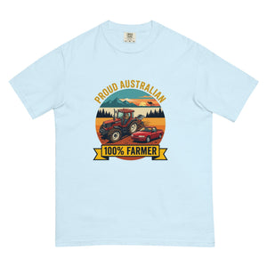 The Tractor Mugs Store Chambray FIATAGRI F140 PROUD AUSTRALIAN 100% FARMER Outdoor | Unisex Premium T-shirt Quality Farmers Merch
