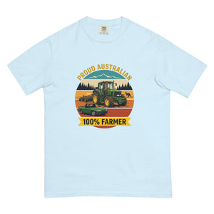 The Tractor Mugs Store Chambray John Deere 6930 PROUD AUSTRALIAN 100% FARMER Outdoor | Unisex Premium T-shirt Quality Farmers Merch