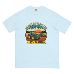 The Tractor Mugs Store Chambray John Deere 6930 PROUD AUSTRALIAN 100% FARMER Outdoor | Unisex Premium T-shirt Quality Farmers Merch