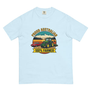 The Tractor Mugs Store Chambray John Deere 7810 PROUD AUSTRALIAN 100% FARMER Outdoor | Unisex Premium T-shirt Quality Farmers Merch