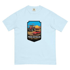 The Tractor Mugs Store Chambray Massey Ferguson 3075 PROUD AUSTRALIAN 100% FARMER Bright | Unisex Premium T-shirt Quality Farmers Merch