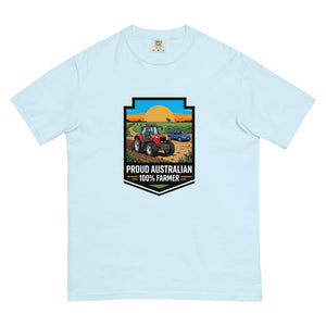 The Tractor Mugs Store Chambray Massey Ferguson 6480 PROUD AUSTRALIAN 100% FARMER Bright | Unisex Premium T-shirt Quality Farmers Merch