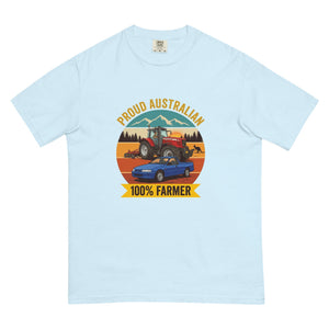 The Tractor Mugs Store Chambray Massey Ferguson 6480 PROUD AUSTRALIAN 100% FARMER Outdoor | Unisex Premium T-shirt Quality Farmers Merch