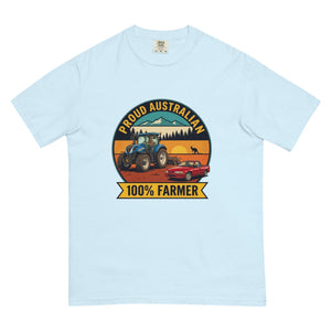The Tractor Mugs Store Chambray New Holland T7.225 PROUD AUSTRALIAN 100% FARMER Outdoor | Unisex Premium T-shirt Quality Farmers Merch