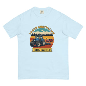 The Tractor Mugs Store Chambray New Holland T7.225 PROUD AUSTRALIAN 100% FARMER Outdoor | Unisex Premium T-shirt Quality Farmers Merch