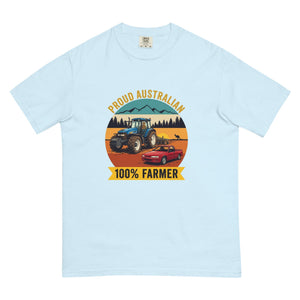 The Tractor Mugs Store Chambray New Holland TM 155 PROUD AUSTRALIAN 100% FARMER Outdoor | Unisex Premium T-shirt Quality Farmers Merch